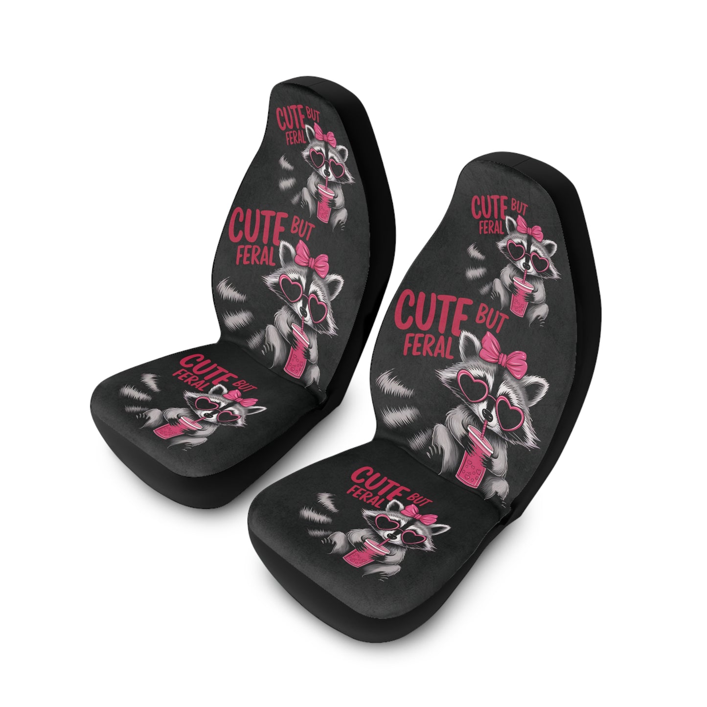 Cute But Feral Raccoon Car Coaster Fun & Functional Gift for Animal Lovers!